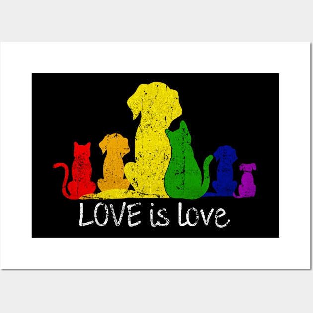 Cute dog rainbow Wall Art by OB.808 STUDIO